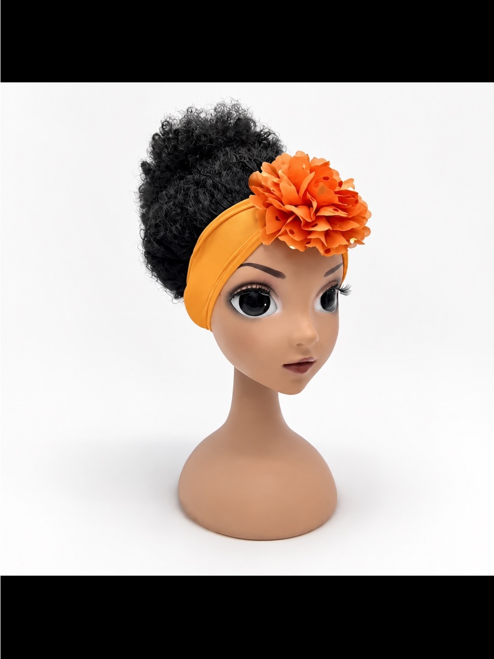 Women's Floral Accent Stretch Headband - Orange